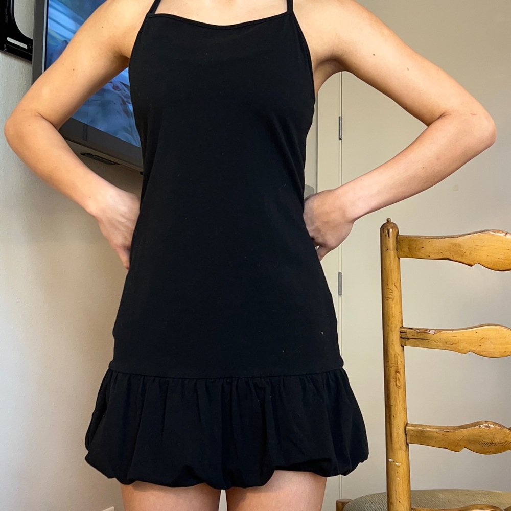 Wild fable black cotton dress with ruffles